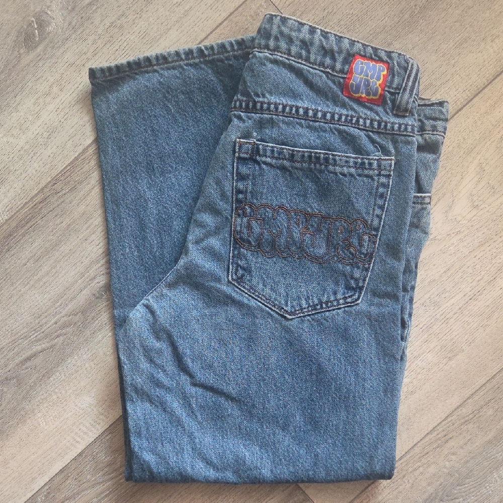Empyre Medium Blue Kids Denim Jeans with Embroidered Back Pocket